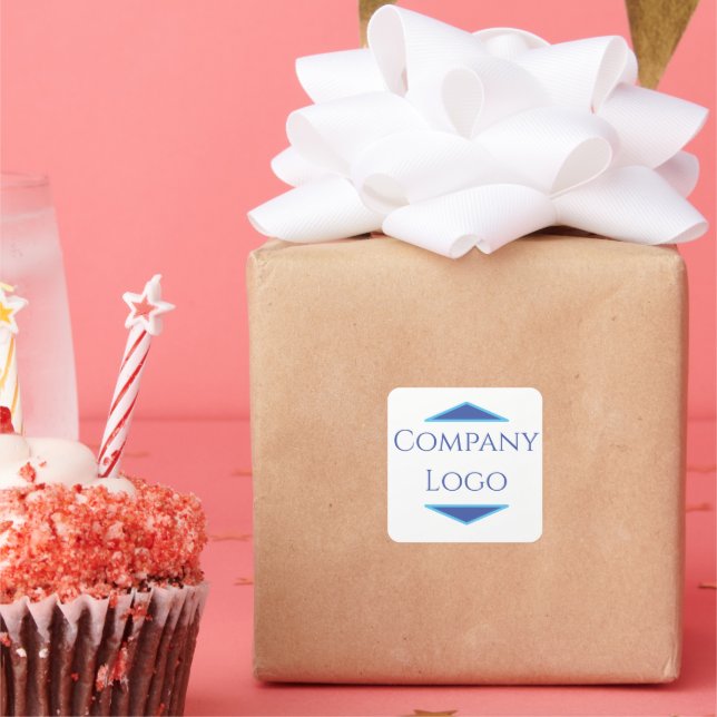 Adesivo Quadrado Logotipo Personalizado da Empresa (Festa)