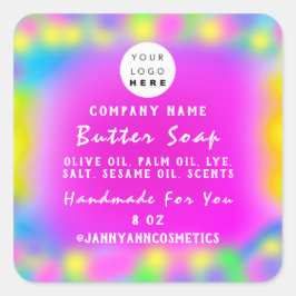 Adesivo Quadrado Logotipo Personalizado do Hológrafo do Balm Soap W