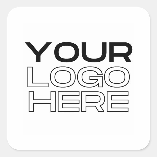 Adesivo Quadrado Logotipo Personalizado Empresarial (Frente)