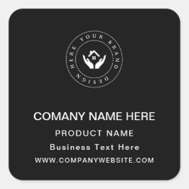 Adesivo Quadrado Logotipo personalizado Nome comercial Texto pessoa