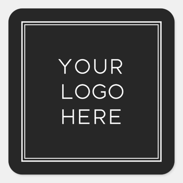 Adesivo Quadrado Logotipo personalizado profissional | Simples e mi (Frente)