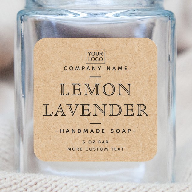 Adesivo Quadrado Logotipo personalizado quadrado Papel Kraft etique (Criador carregado)