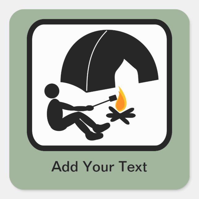 Adesivo Quadrado Logotipo personalizável do Camper (Frente)