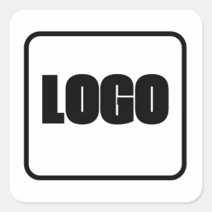 Adesivo Quadrado Logotipo preto branco da Marca corporativa simples