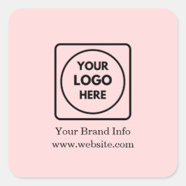 Adesivo Quadrado Logotipo Rosa | Branding Corporativo Minimalista M