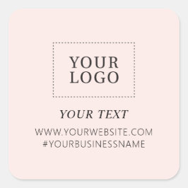 Adesivo Quadrado Logotipo rosa Empresa Obrigado Pacote personalizad