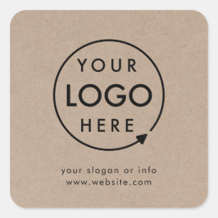 Adesivo Quadrado Logotipo Rustic Kraft Business Corporate Modern