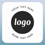 Adesivo Quadrado Logotipo Simples Com Empresa De Texto<br><div class="desc">Adicione seu próprio logotipo e escolha de texto a este design. Remova o texto superior ou inferior,  se preferir. Minimalista e profissional. Excelente para marcas para embalar seus produtos.</div>