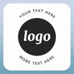 Adesivo Quadrado Logotipo Simples Com Empresa De Texto<br><div class="desc">Adicione seu próprio logotipo e escolha de texto a este design. Remova o texto superior ou inferior,  se preferir. Minimalista e profissional. Excelente para marcas de funcionários ou como promocional para seus clientes e clientes.</div>