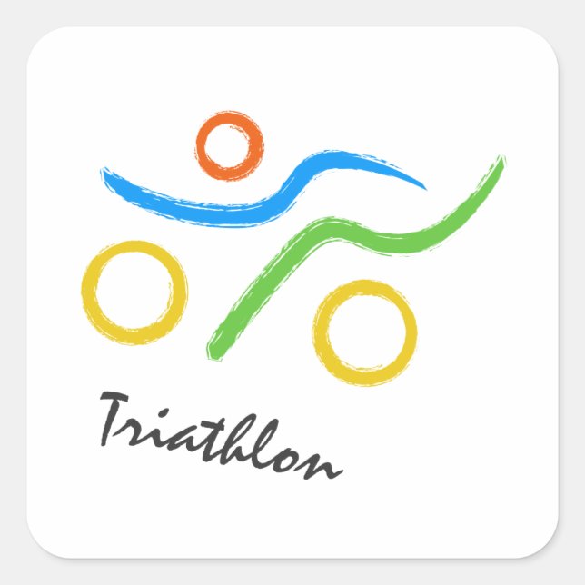 Adesivo Quadrado Logotipo Triathlon (Frente)