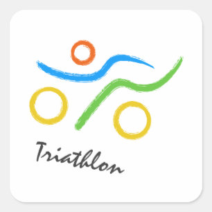 Adesivo Quadrado Logotipo Triathlon