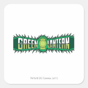 Adesivo Quadrado Logotipo verde da lanterna - chamas verdes