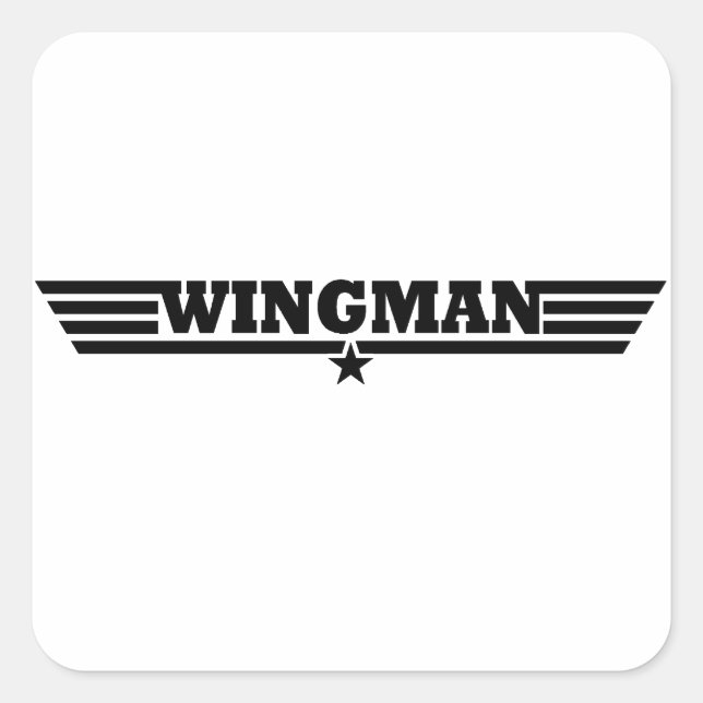 Adesivo Quadrado Logotipo Wingman Wings (Frente)