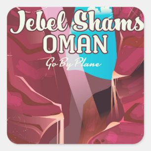 Adesivo Quadrado Logros de Jebel, cartaz das viagens vintage de