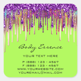 Adesivo Quadrado Loja de Extensão de Cílios Holográfico Roxo Canári