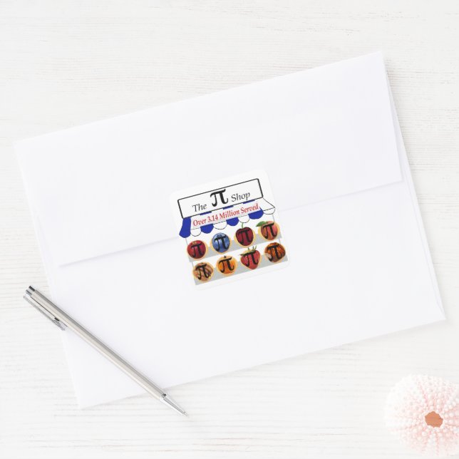 Adesivo Quadrado Loja Pi (Envelope)