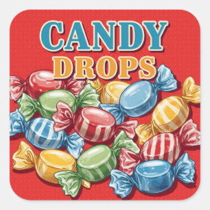 Adesivo Quadrado Lollipops, Poster vintage de Natasha Us