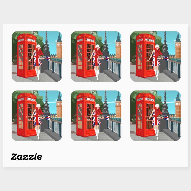 Adesivo Quadrado London Calling (Folha)