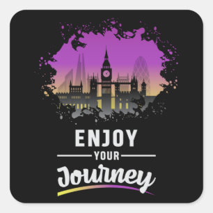 Adesivo Quadrado London England City Cityscape Skyline Funny Gift