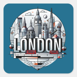 Adesivo Quadrado London England United Kingdom