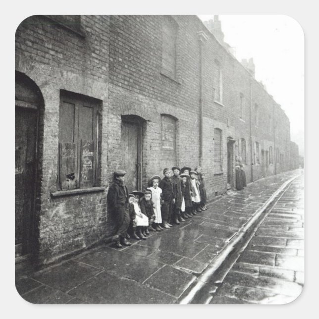 Adesivo Quadrado London Slums, c.1900 (Frente)