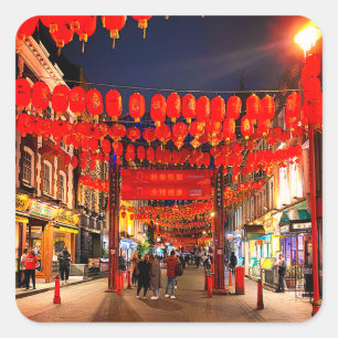 Adesivo Quadrado Londres, Inglaterra Chinatown nº 2 Stickers