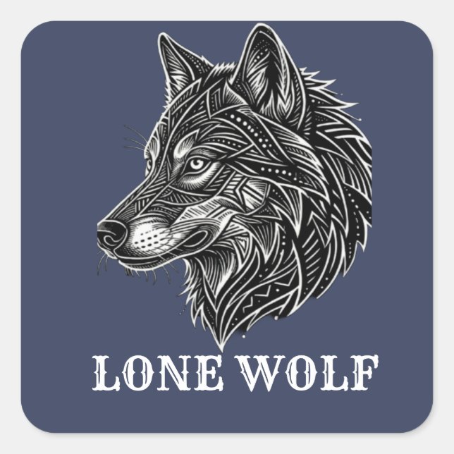 ADESIVO QUADRADO LONE WOLF (Frente)