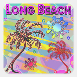 Adesivo Quadrado Long Beach Happy e Hope Sticker