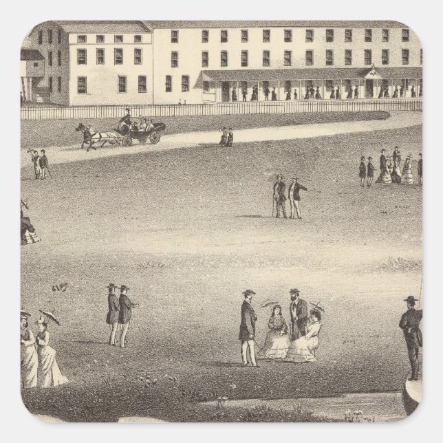 Adesivo Quadrado Long Beach House, Long Beach, NJ (Frente)