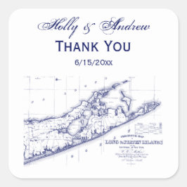 Adesivo Quadrado Long Island - O Mapa De Hamptons