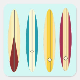 Adesivo Quadrado Longboards Antigos