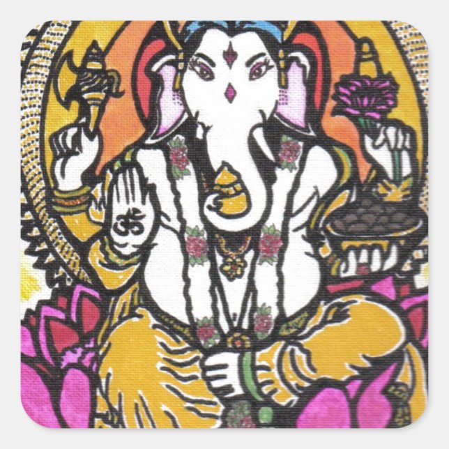 Adesivo Quadrado Lord Ganesha (Frente)