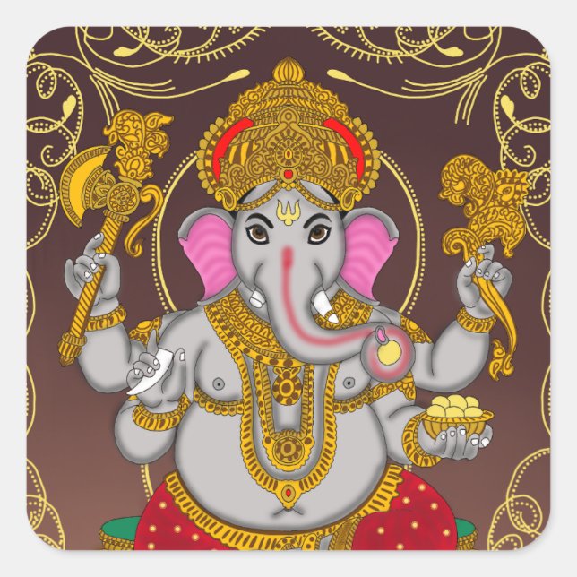 Adesivo Quadrado Lord Ganesha Stickers (Frente)