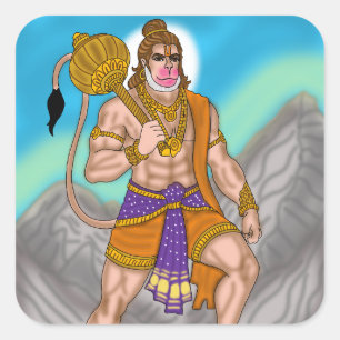 Adesivo Quadrado Lord Hanuman Sticker