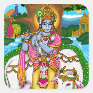 Adesivo Quadrado Lord Krishna Sticker
