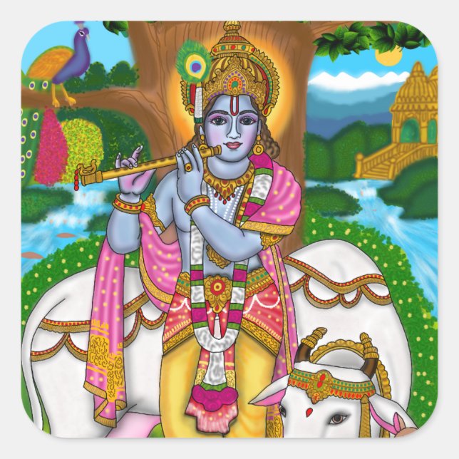 Adesivo Quadrado Lord Krishna Sticker (Frente)