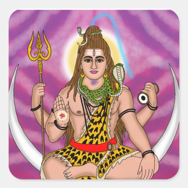 Adesivo Quadrado Lord Shiva Stickers (Frente)