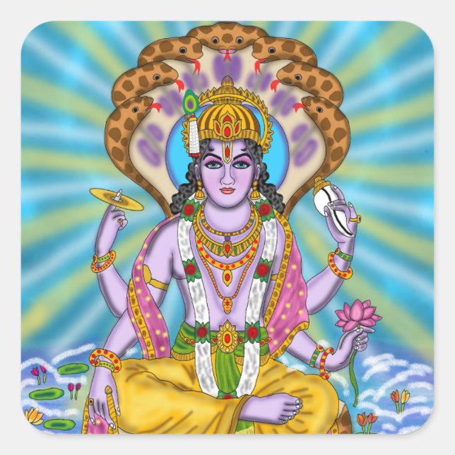 Adesivo Quadrado Lord Vishnu Stickers (Frente)