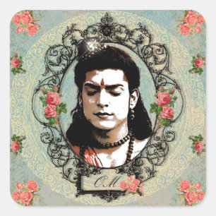 Adesivo Quadrado Lorde Rama Indian Bollywood Meditação de Deus