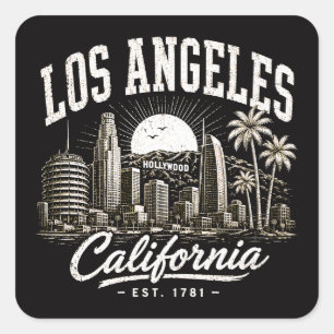 Adesivo Quadrado Los Angeles Califórnia