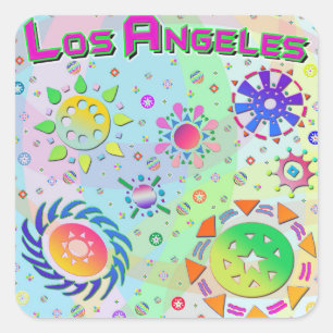 Adesivo Quadrado Los Angeles Seven Suns & Energy Sticker