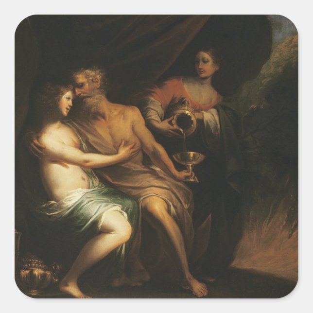 Adesivo Quadrado Lot e suas filhas (óleo na canvas) 3 (Frente)