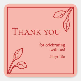 Adesivo Quadrado Lotus Buds Personalizados Party Stickers