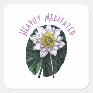 Adesivo Quadrado Lótus Engraçado Fortemente Meditado