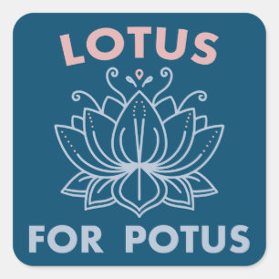Adesivo Quadrado Lotus for Potus Kamala Harris para o Presidente Fl