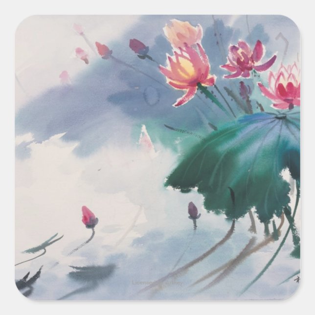 Adesivo Quadrado Lotus no Pond (Frente)