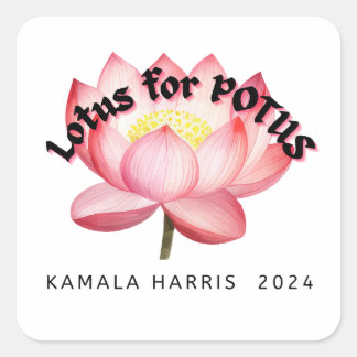 Adesivo Quadrado Lotus Para A Eleição Do POTUS Harris