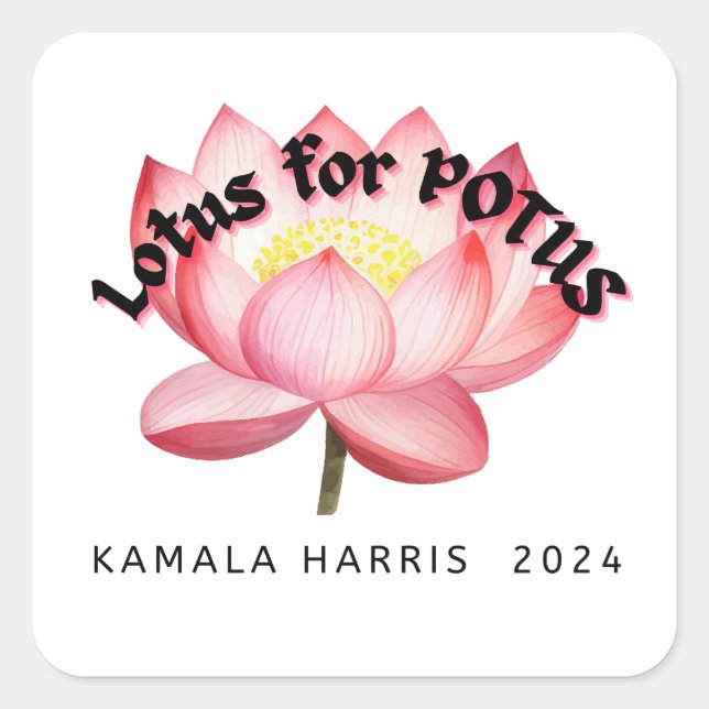 Adesivo Quadrado Lotus Para A Eleição Do POTUS Harris (Frente)