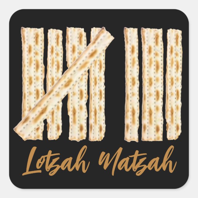 Adesivo Quadrado Lotzah Matzah Passover 8 Dias (Frente)