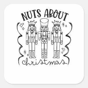 Adesivo Quadrado Loucos sobre o Natal Engraçado Nutcracker de Natal